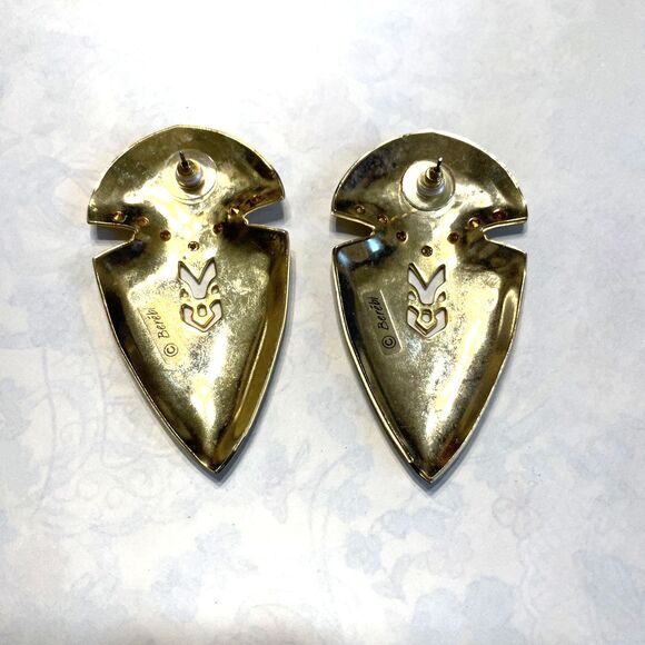 Vintage Designer Signed Berebi Earrings Bold Large Statement Chunky 80s - Picture 4 of 10